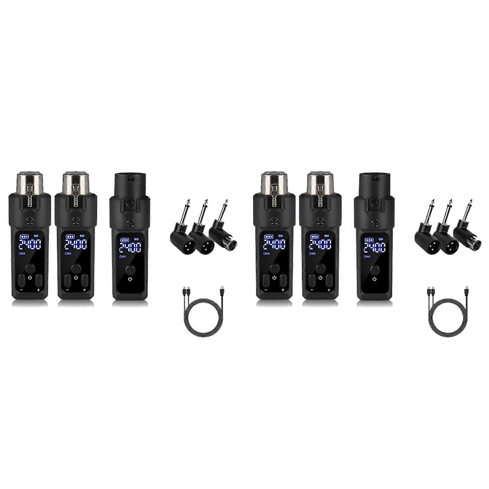 2 Set 2.4G XLR Adapter System Wireless Microphone Transmitter Receiver for Dynamic Microphone Guitar Audio Mixer