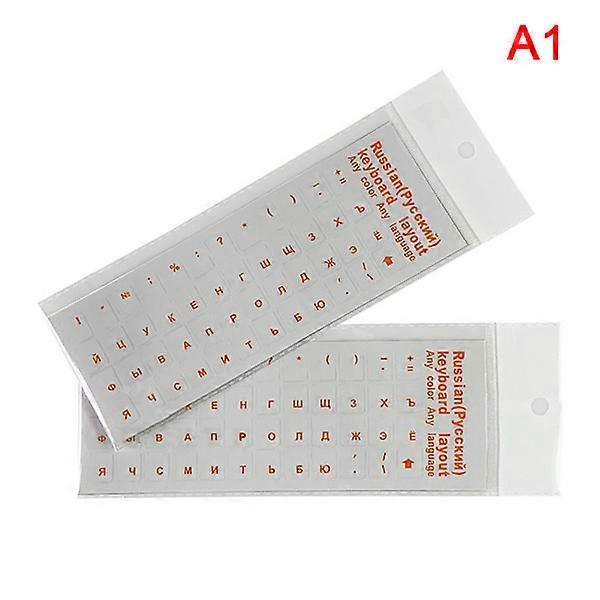 Russian Transparent Keyboard Stickers Language Alphabet Orange
