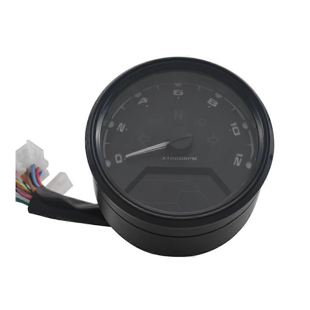 Universal Motorcycle Digital Tachometer Speedometer with MultiFunction Display and Mileage Alert