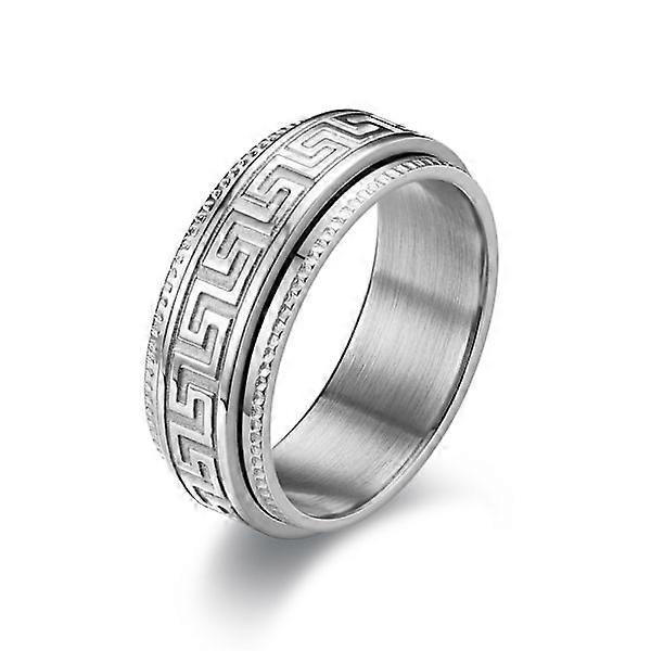 Elegant Patterned Ring Silver 12