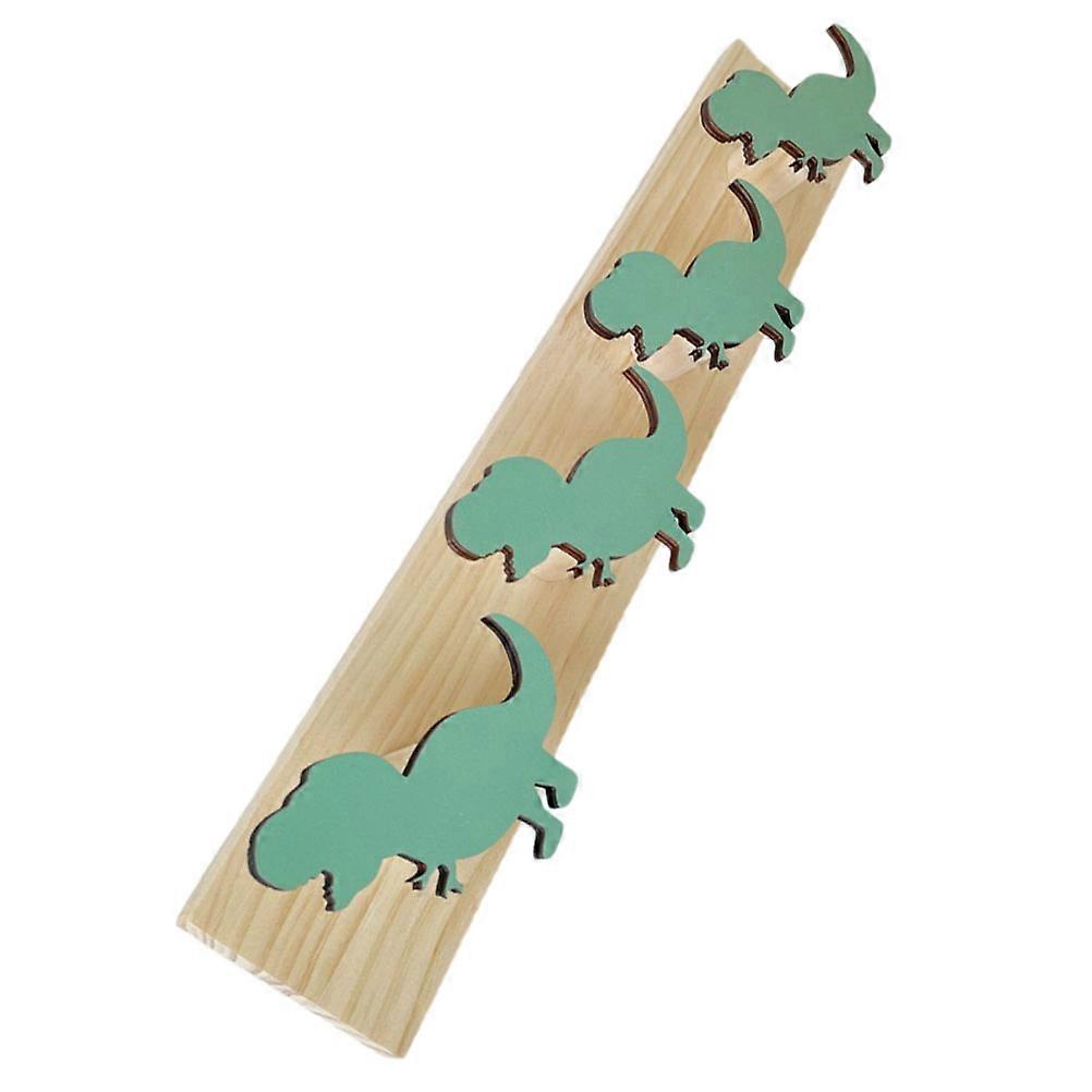 Wall Mount Coat Rack for Storage Made of Wood Green Color Nordic Style Design 7.8 Inches