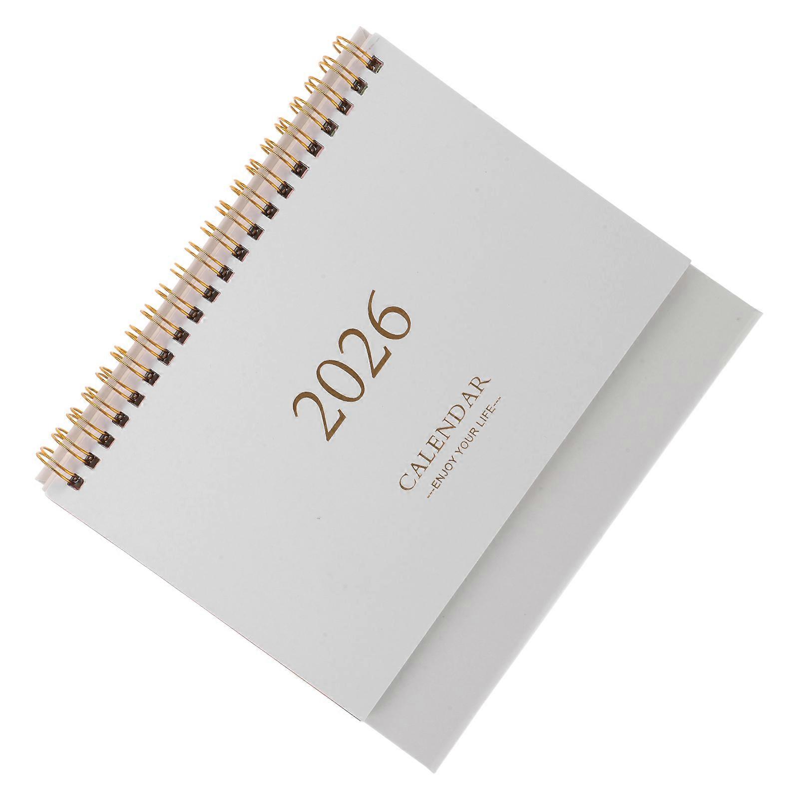 White Mini Desk Calendar for Reminding Use Thick Paper 2026