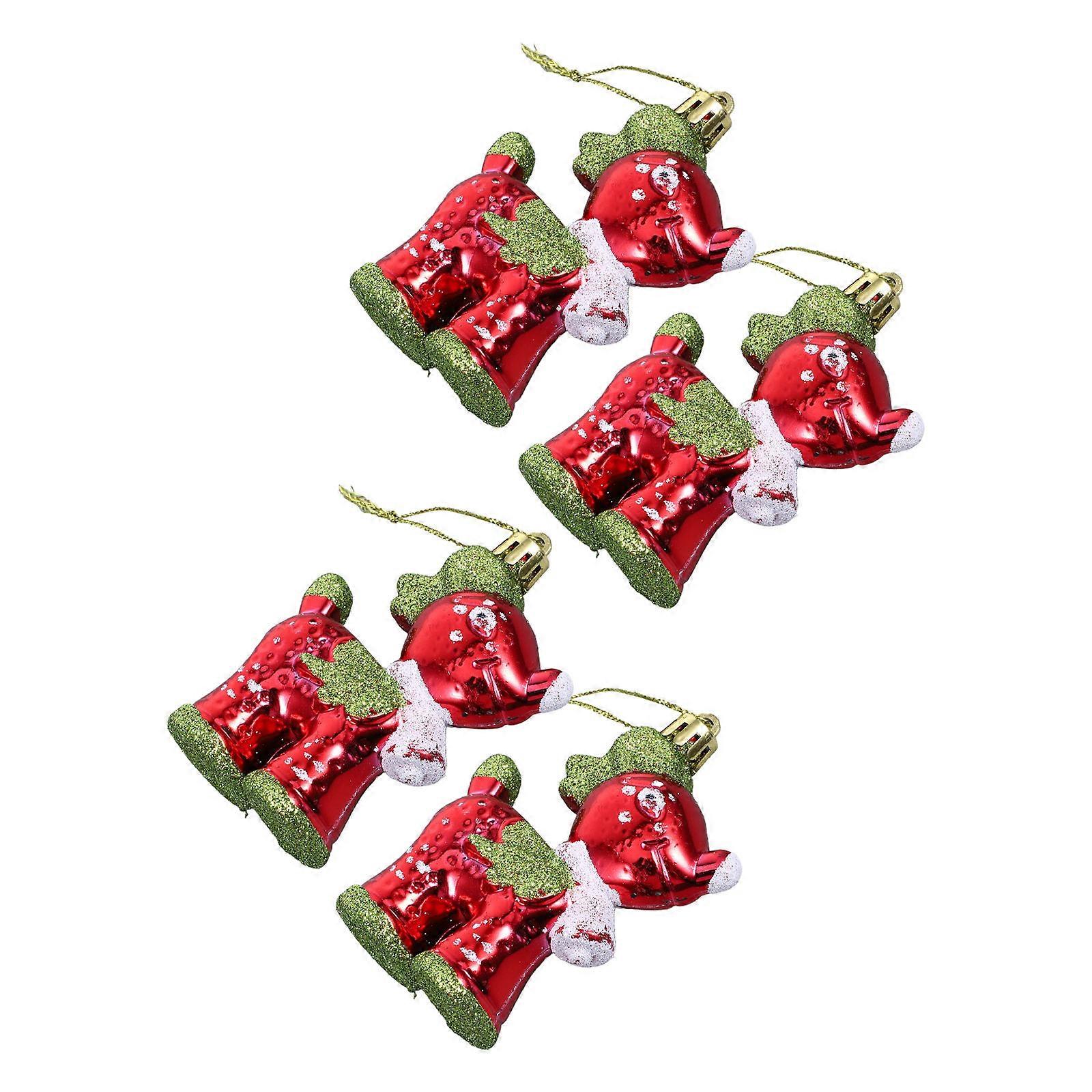 Plastic Christmas Deer Hanging Decoration for Xmas Tree 4Pcs Set