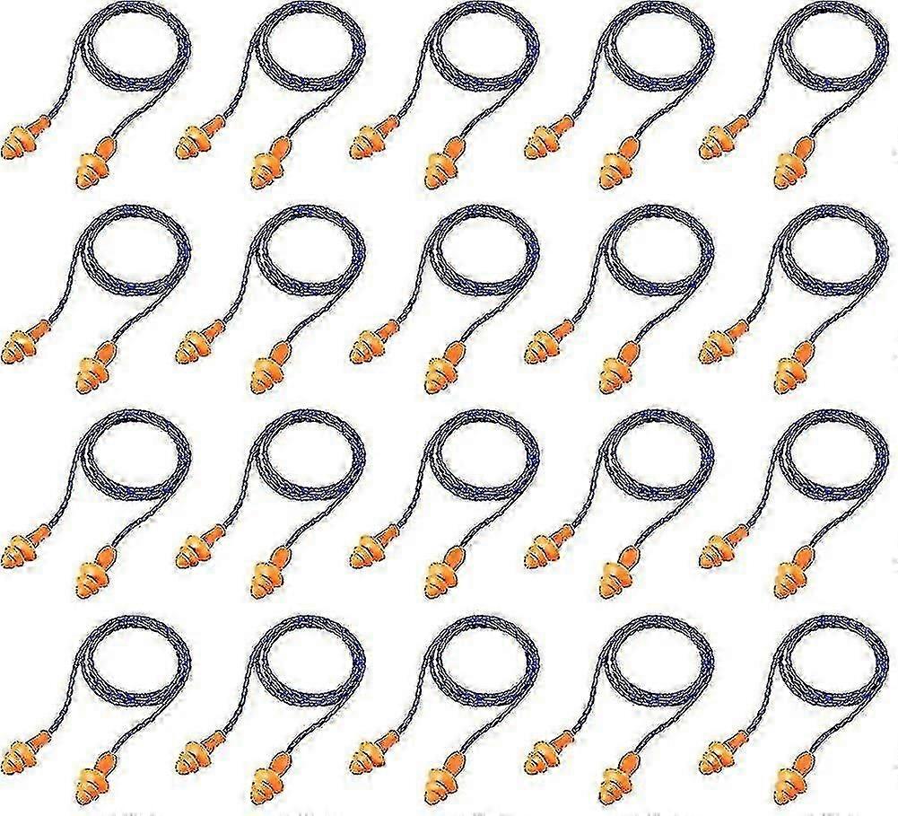 20 Pairs Corded Ear Plugs Reusable Silicone Earplugs With String Banded Ear PlugGOOD