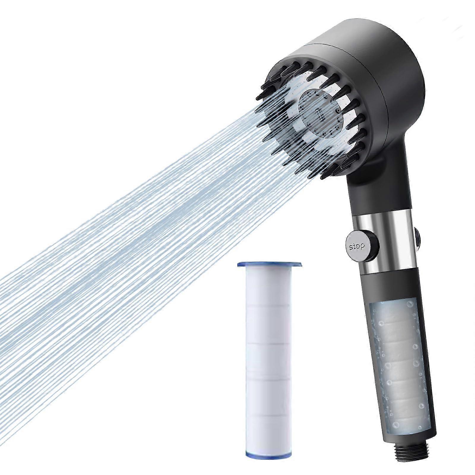 Pressure Handheld Shower Head with On Off Switch, 3 Spray Modes, Chrome Finish for RV