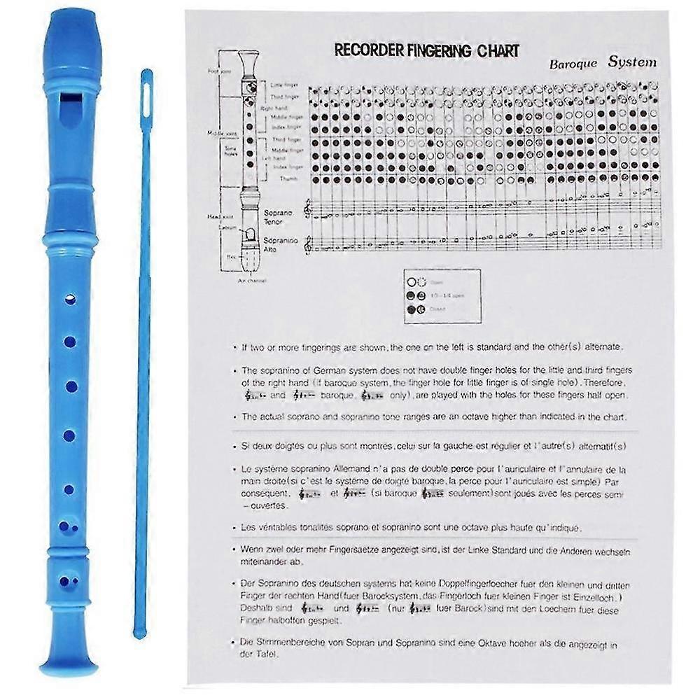8-Hole Soprano Recorder with Cleaning Rod and ABS Construction