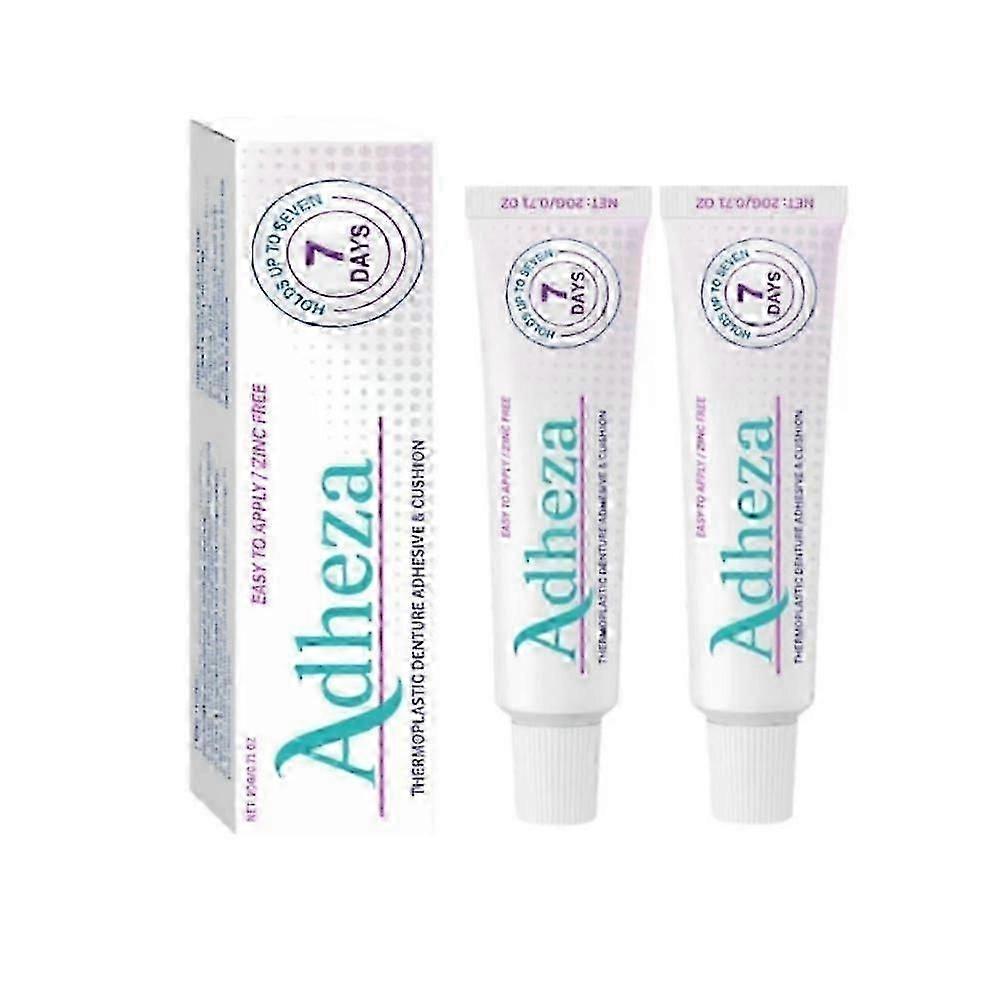 Adheza Thermoplastic Denture Adhesive, Zinc-Free Formula Long-Lasting Hold Up to 7 Days Secure Fit