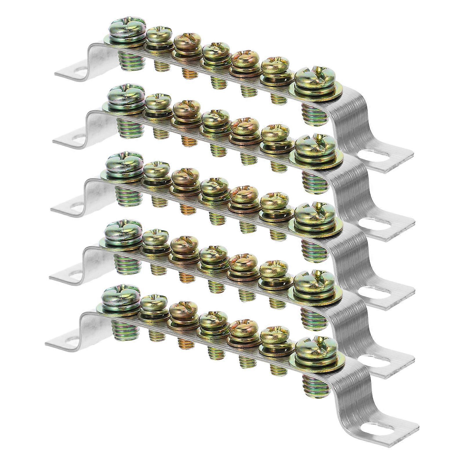 Brass Bar Terminal Strip for Electrical Wiring 5Pcs Heavy Current