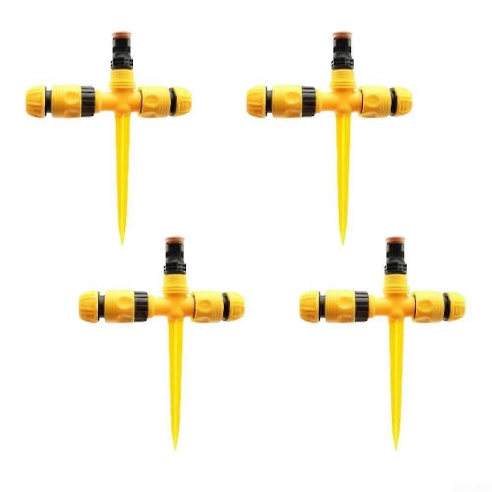 4PC Garden Water Sprinkler Automatic Cooling Spray Adjustable Patterns for Summer Outdoor Lawn