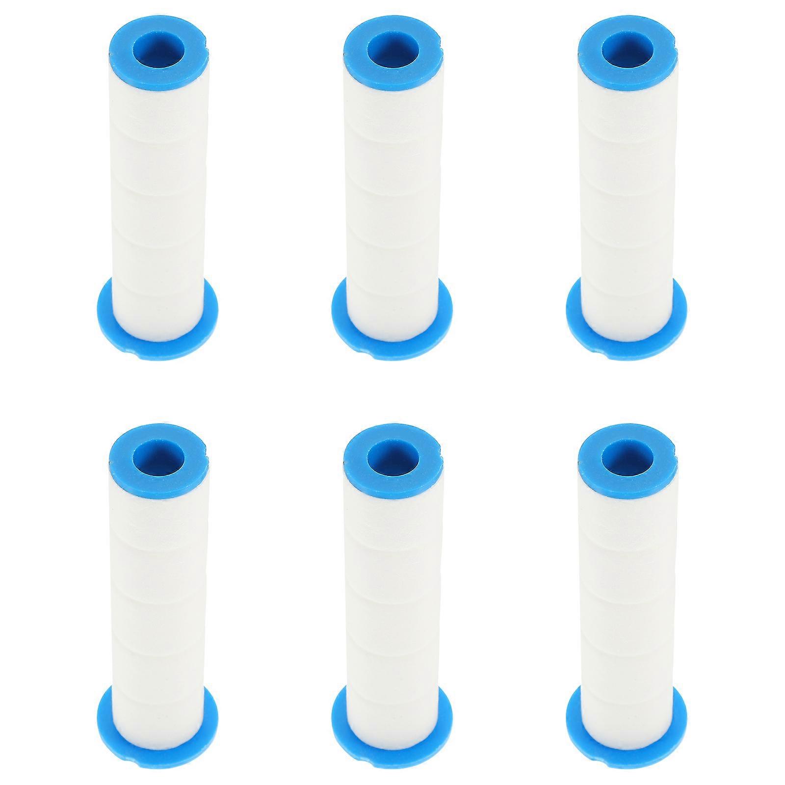 Shower Accessory Replacement Filter Cotton For Home Use Cylindrical Shape 6Pcs