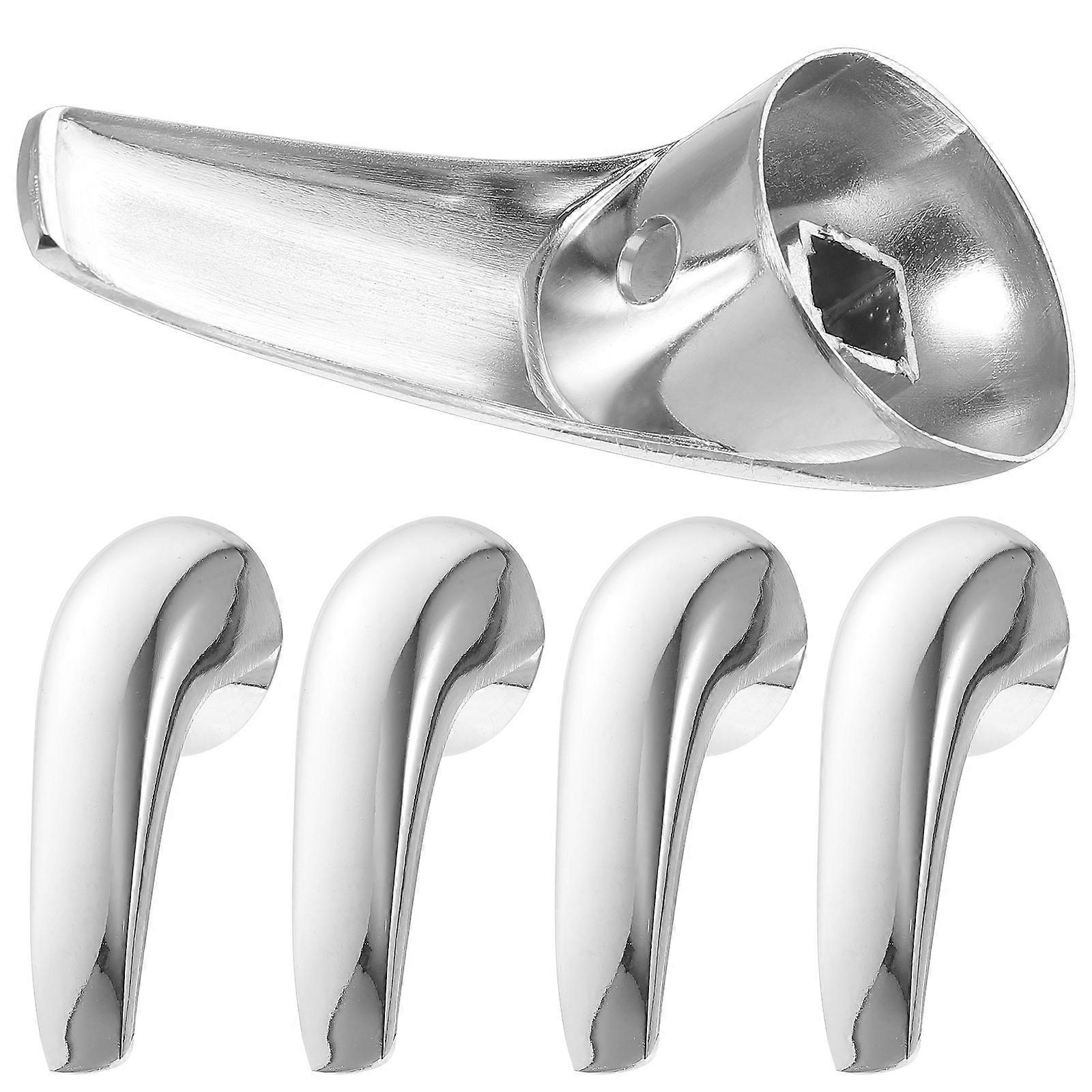 Silver Hot Cold Faucet Knob Handle Replacement for Home Use 5Pcs
