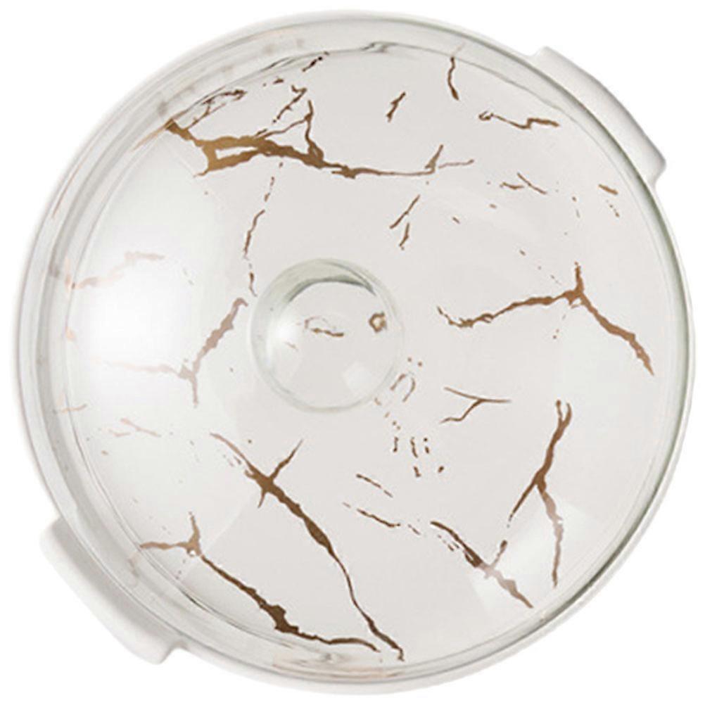 Marbled Ceramic Dessert Plate with Cover for Display White Cake Plate