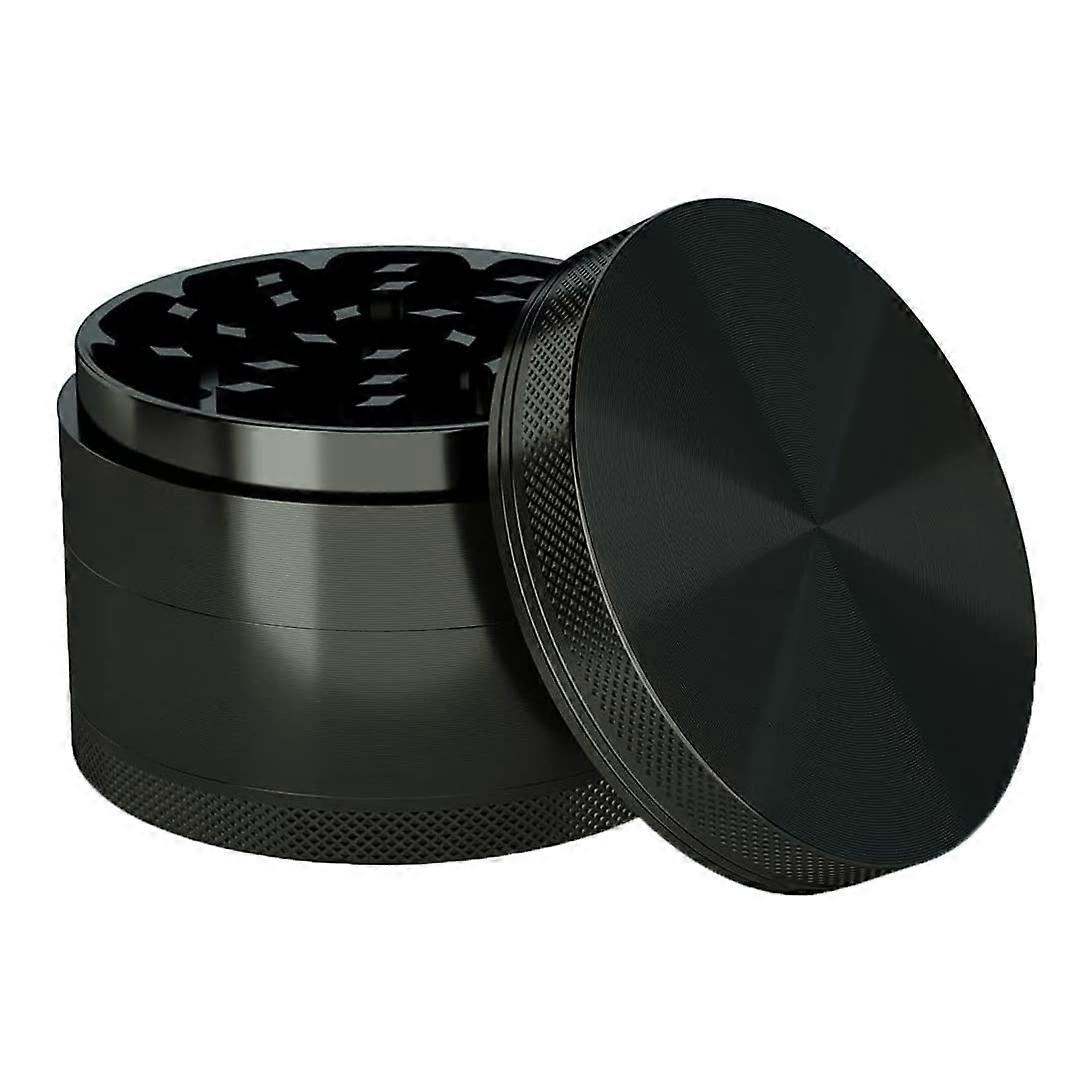 Herb Grinder 4 Layer 50mm Zinc Alloy with Scraper and Brush, Sharp Teeth for Dry Herbs