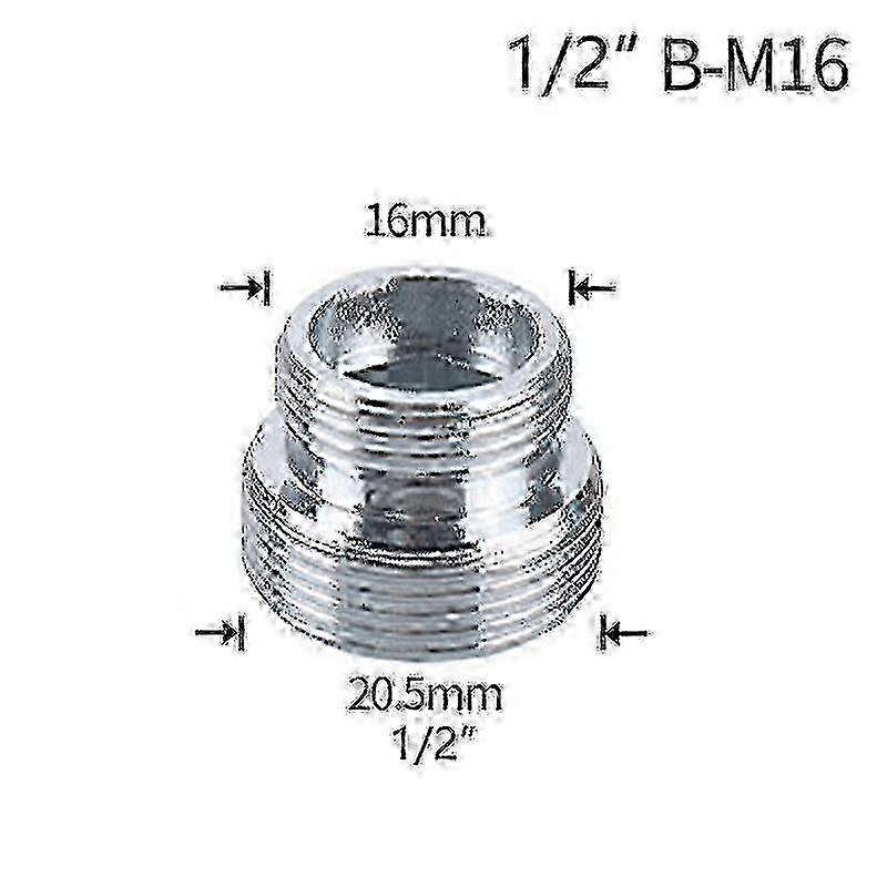 bzcemind 1 stücke Messing 1/2bis M16 M18 M24 M28 Gewindeverbinder männlich weiblich für Bubbler Wasserreiniger Wasserhahn Kupfer Armaturen Silber plattiert,1/2×M28,F