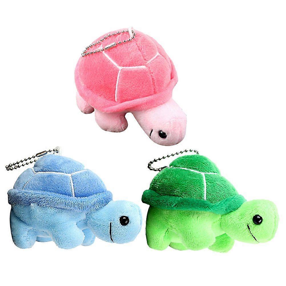 3pcs Tiny Stuffed Turtle Plush Turtle Dolls for Keychain Bag Hanging Decor