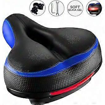 Premium Comfortable Bike Seat - Dual Shock Absorbing Memory Foam Waterproof Bicycle Saddle | Black & Blue - Ergonomic MTB & Road Cycle Seat