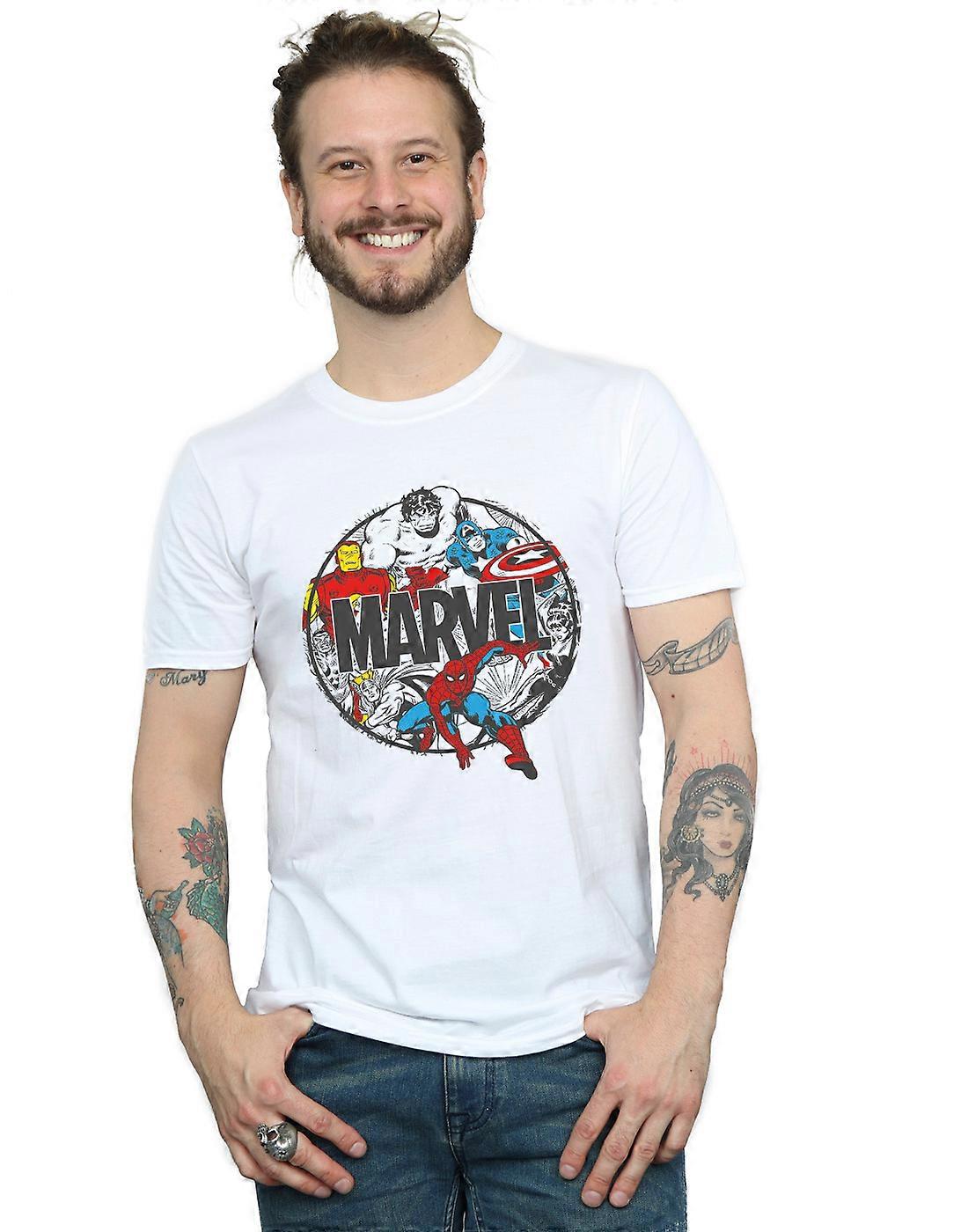 Marvel Menn Comics Character Circle T-skjorte