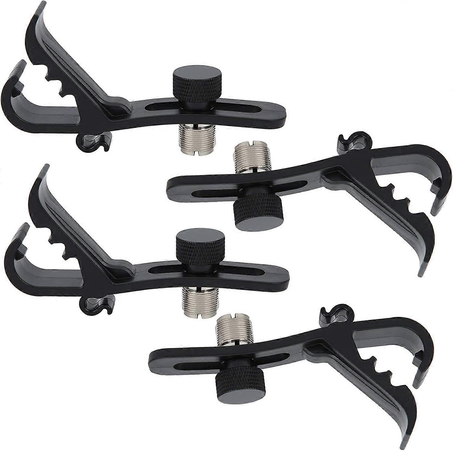 Drum Microphone Clips Set of 4 Shockproof Adjustable Mounts for Easy Drum Edge Installation