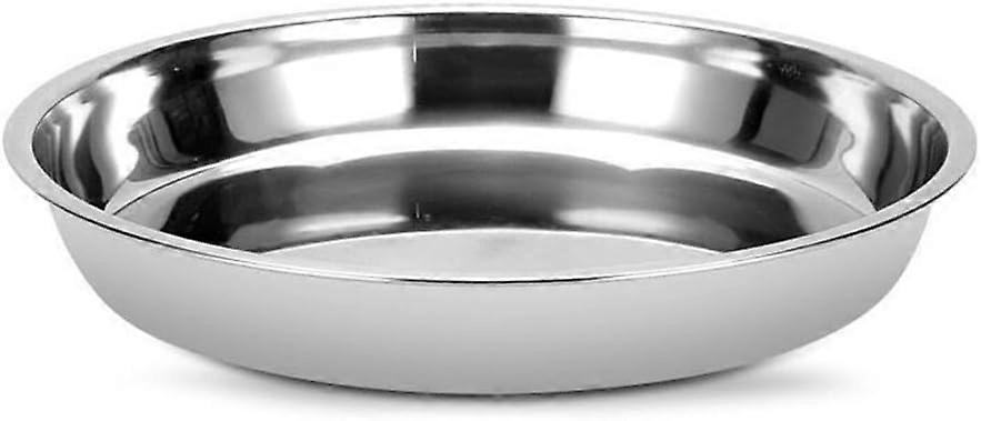 32cm Stainless Steel Cake Stand with Rustproof Silver Plated Flat Dessert Serving Platter