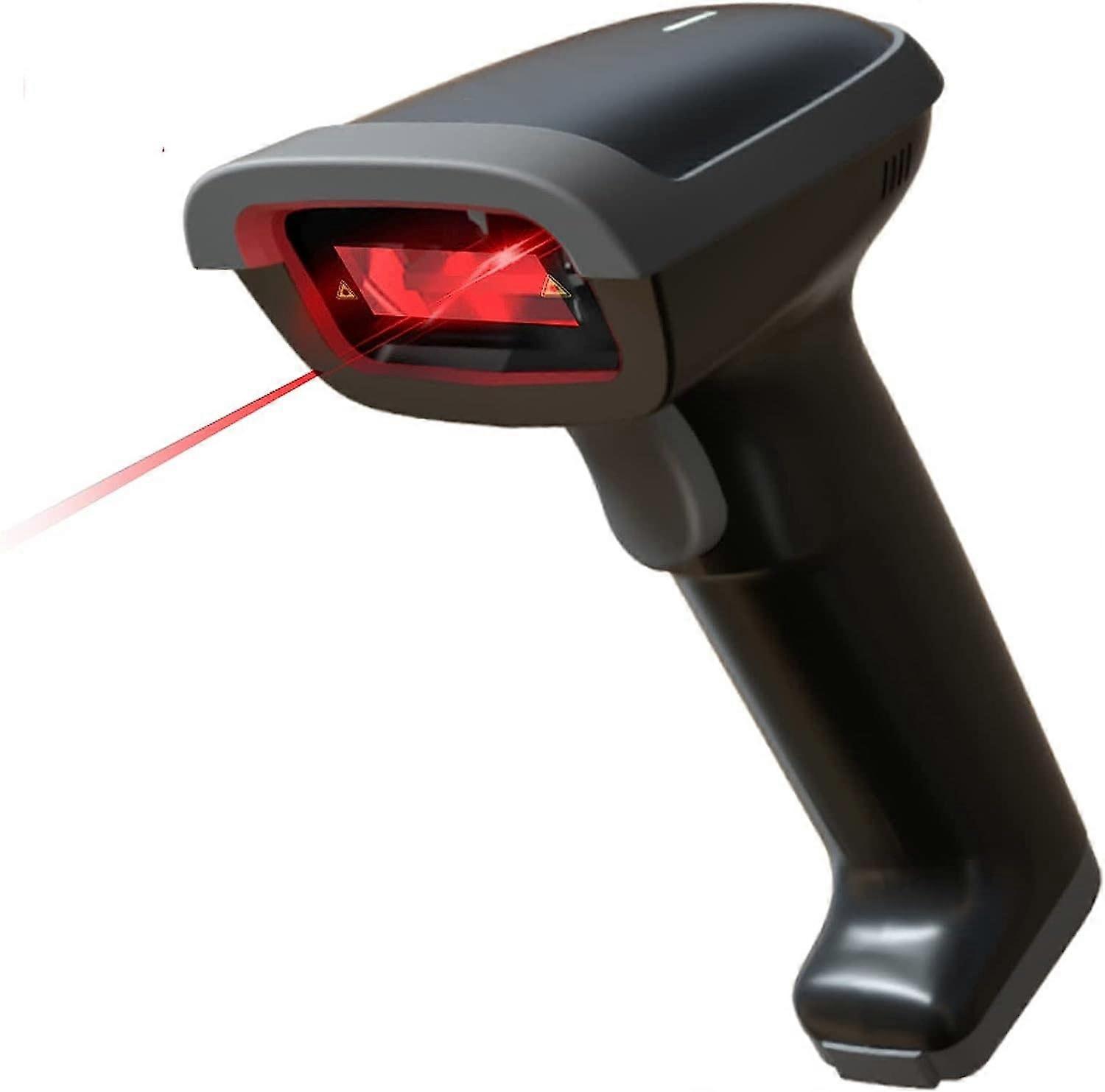 Wireless Barcode Scanner with Fast Recognition Reads Damaged Codes Long Battery Life Black