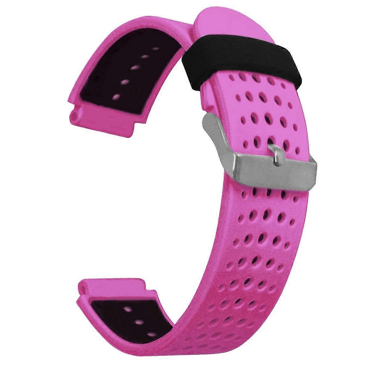 Silicone Replacement Watch Band Strap Quick Release Pink Black TwoTone Design for Garmin Forerunner