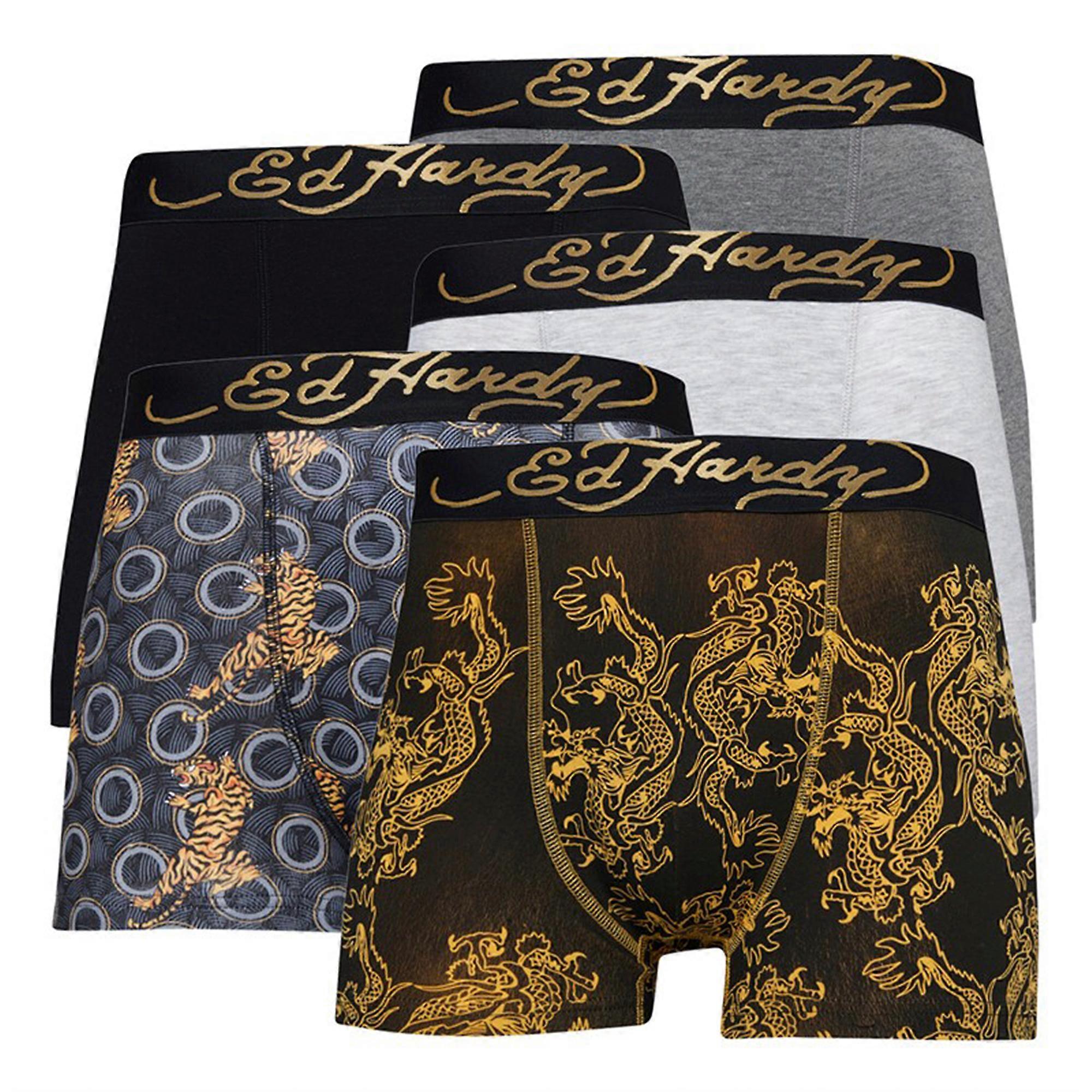 Ed Hardy - 5 Pack Mens Cotton Breathable Boxers - Carno