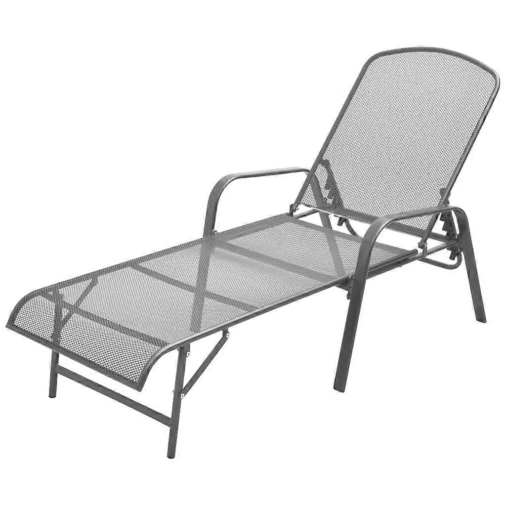 vidaXL Ligbed staal antraciet