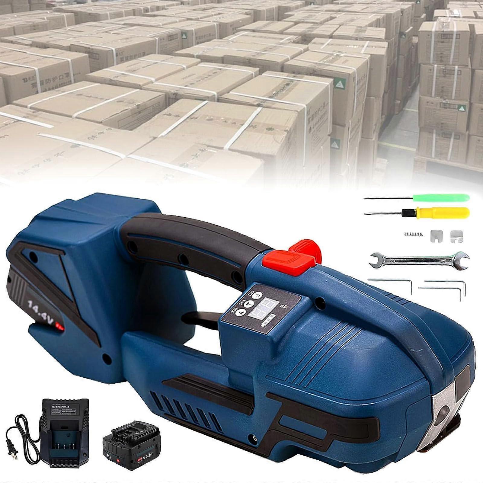 Electric Strapping Machine Automatic Tool with LCD Settings 4000mAh Battery 900N3200N Tension