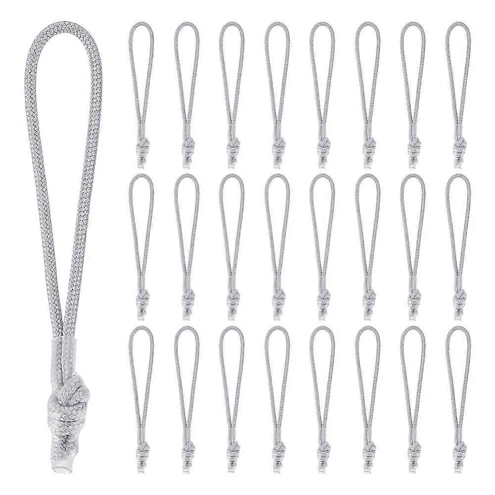 30pcs Plastic Cord Zipper Sliders Light Grey 70x6x6mm