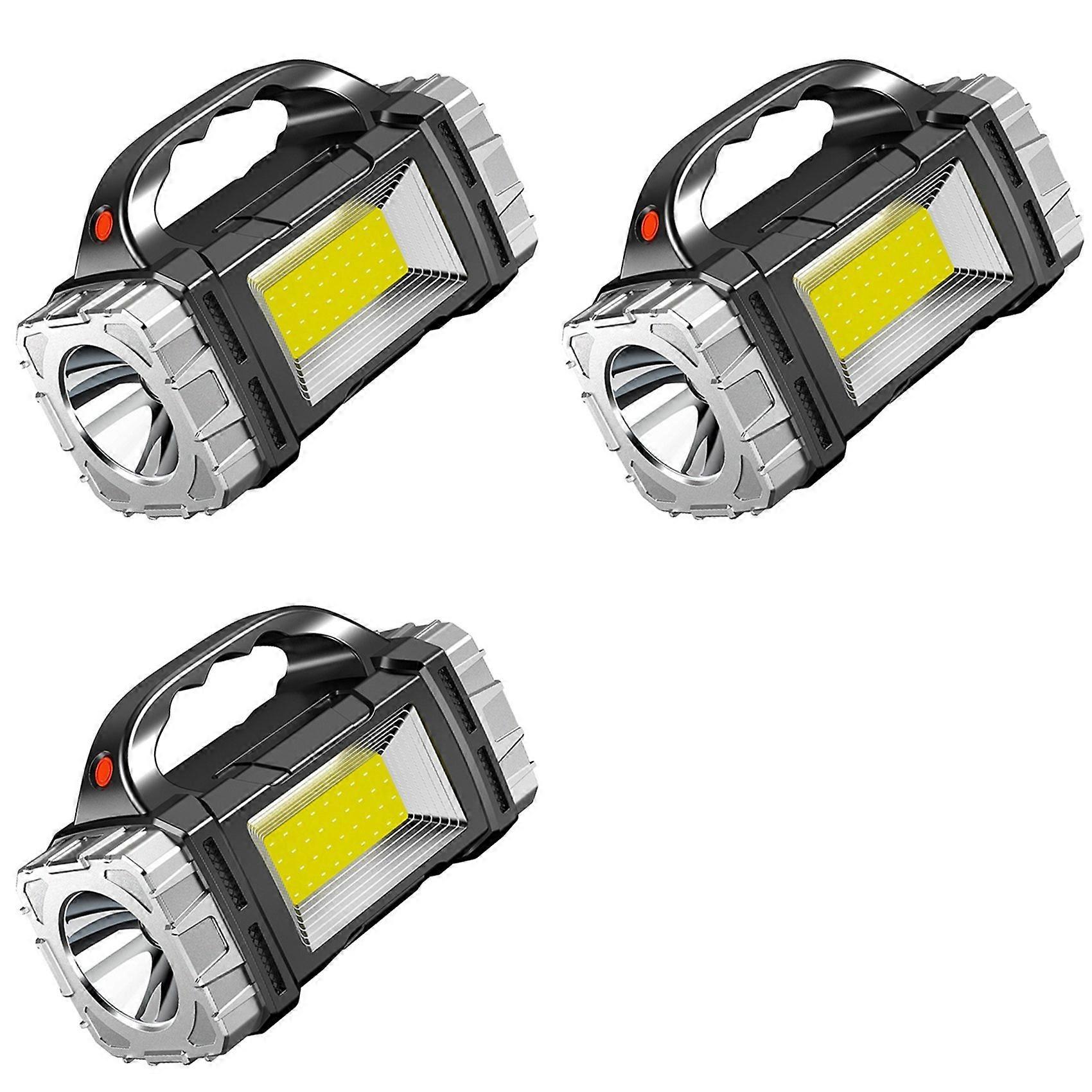 3X Portable Solar Energy Flashlight USB Rechargeable Waterproof Handheld Lantern LED Flashlights