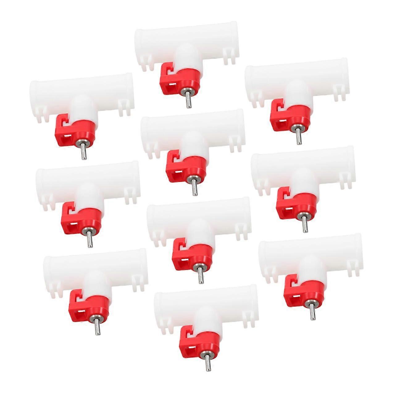 10pcs Automatic Chicken Waterer Cups with Dual Valve Poultry Nipple Drinking System Easy Install