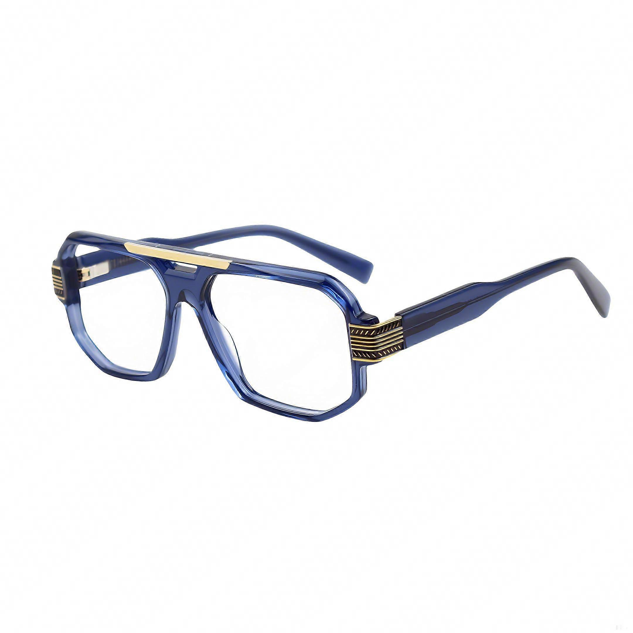 Lake Blue Acetate Reading Glasses with Vintage Square Eyeglass Frames and Durable Spring Hinges