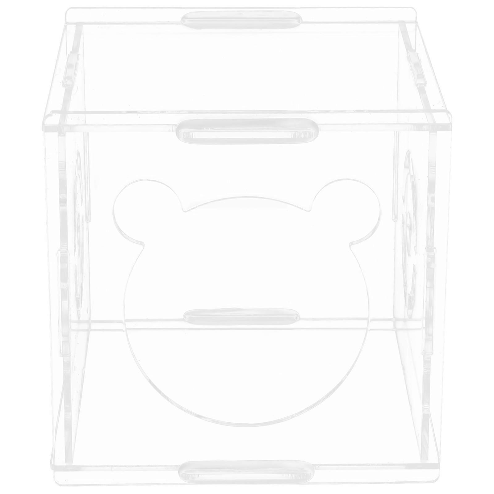 Pet Rabbit House Acrylic Simple Structure Playing Dining Drinking Small Animals 1Set