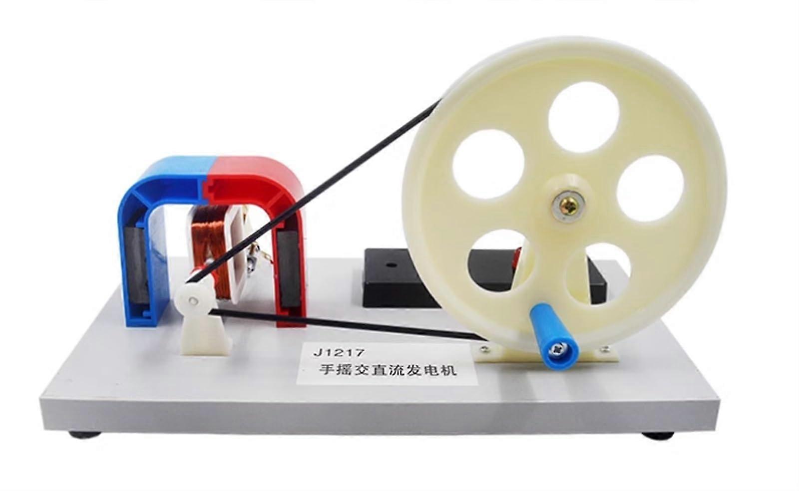 Hand Crank Generator with Meter Dual AC DC Output Visible Structure Educational Physics Classroom Model