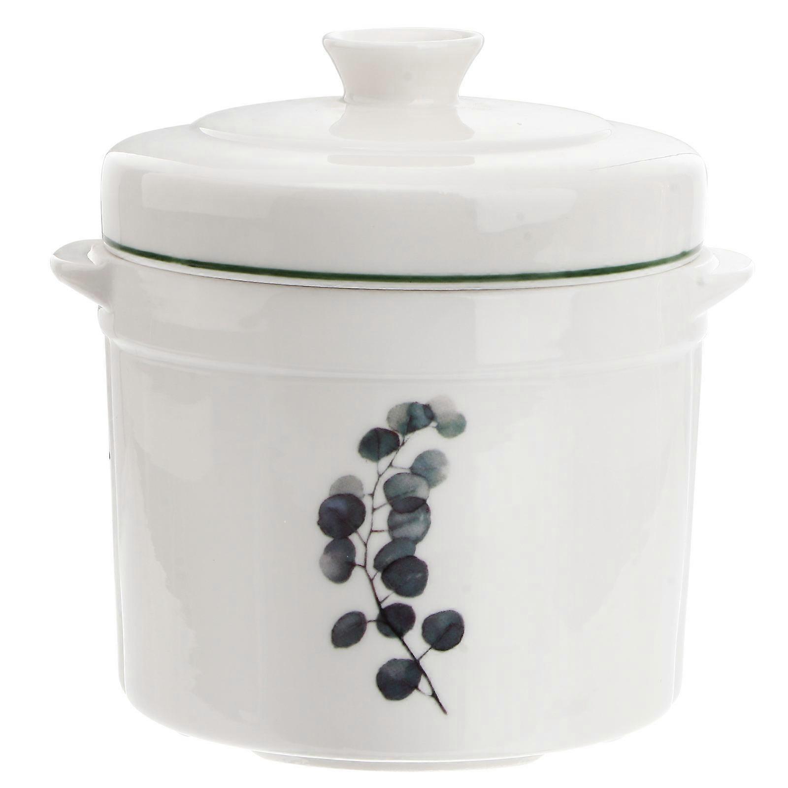 Multi Ceramic Stew Bowl with Double Handles for Kitchen Use 1Pcs