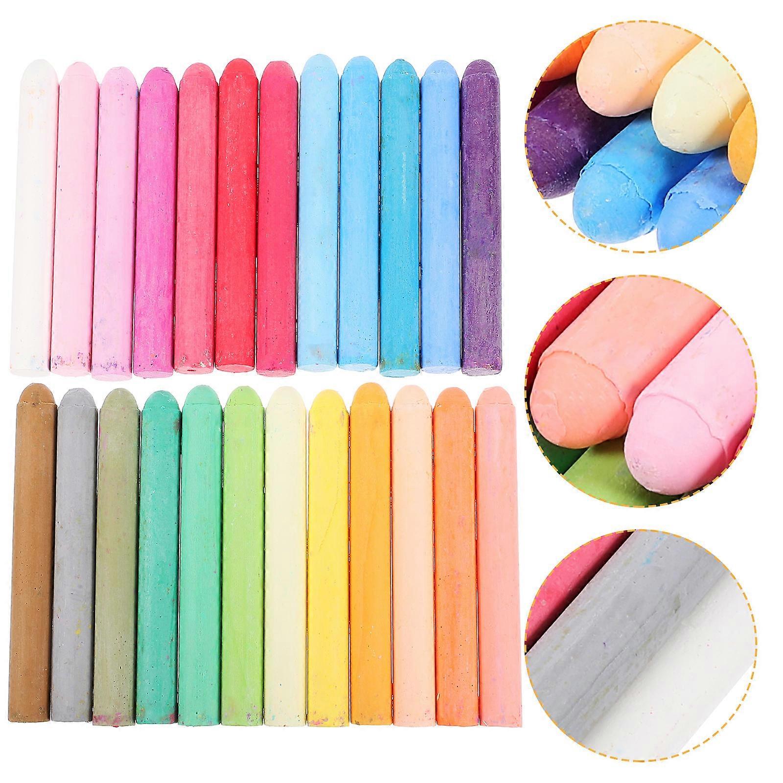 Colored Chalks 24Pcs Dust Free Chalk Set for Teachers and Kids Drawing