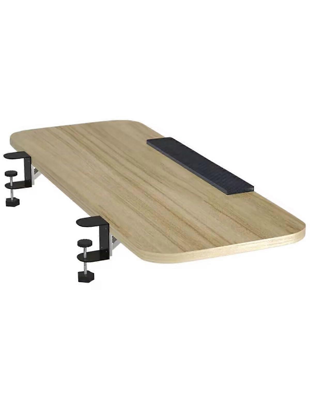 Ergonomic Keyboard Tray with MultiAngle Adjustable Desk Mount, Light Walnut Desk Extension Board