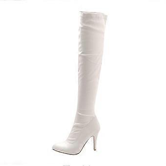 Kniehohe Stiefel für Damen, Winterschuhe, spitz zulaufend, dünn, mit hohem Absatz, US-Größe: 9 (42)