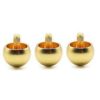3x Tippe Top Metall-Klappdeckel, Edelstahl-Spielzeug, Gold