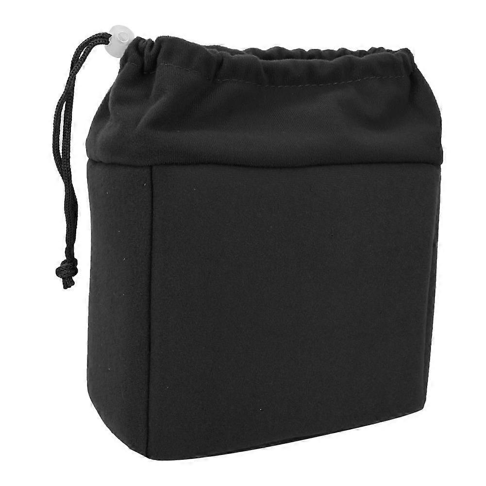 Waterproof Shockproof DSLR Camera Lens Insert Bag Padded Case With Drawstring (Black)