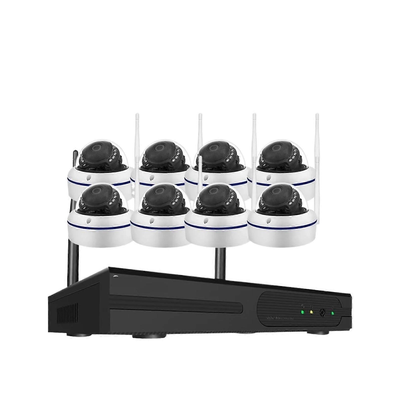 Wireless Security Camera System 5MP UltraClear Video 10CH NVR Kit with 8 ExplosionProof Dome Cameras