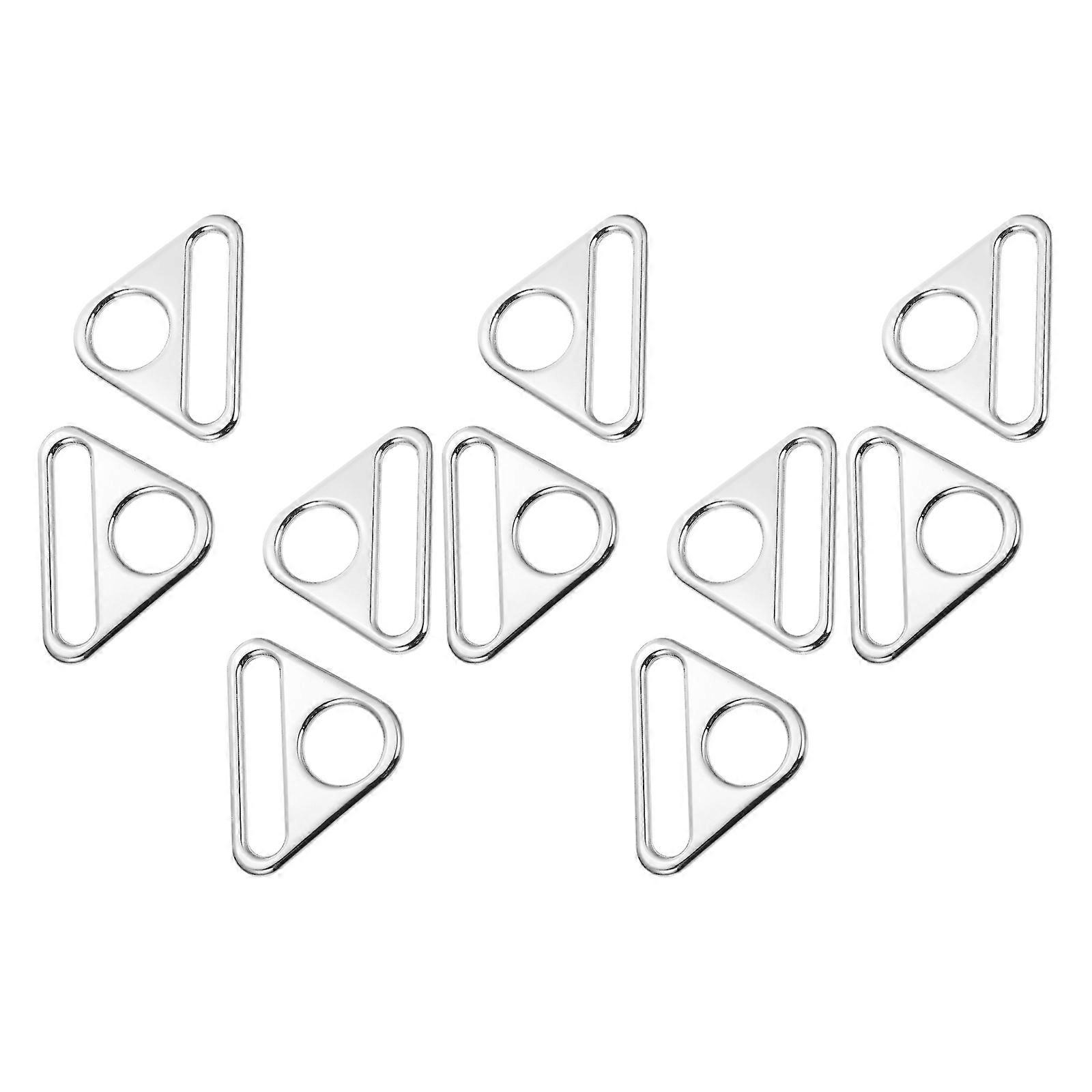 Triangle Strap Buckle Decorative Buckles for DIY 30Pcs Silver