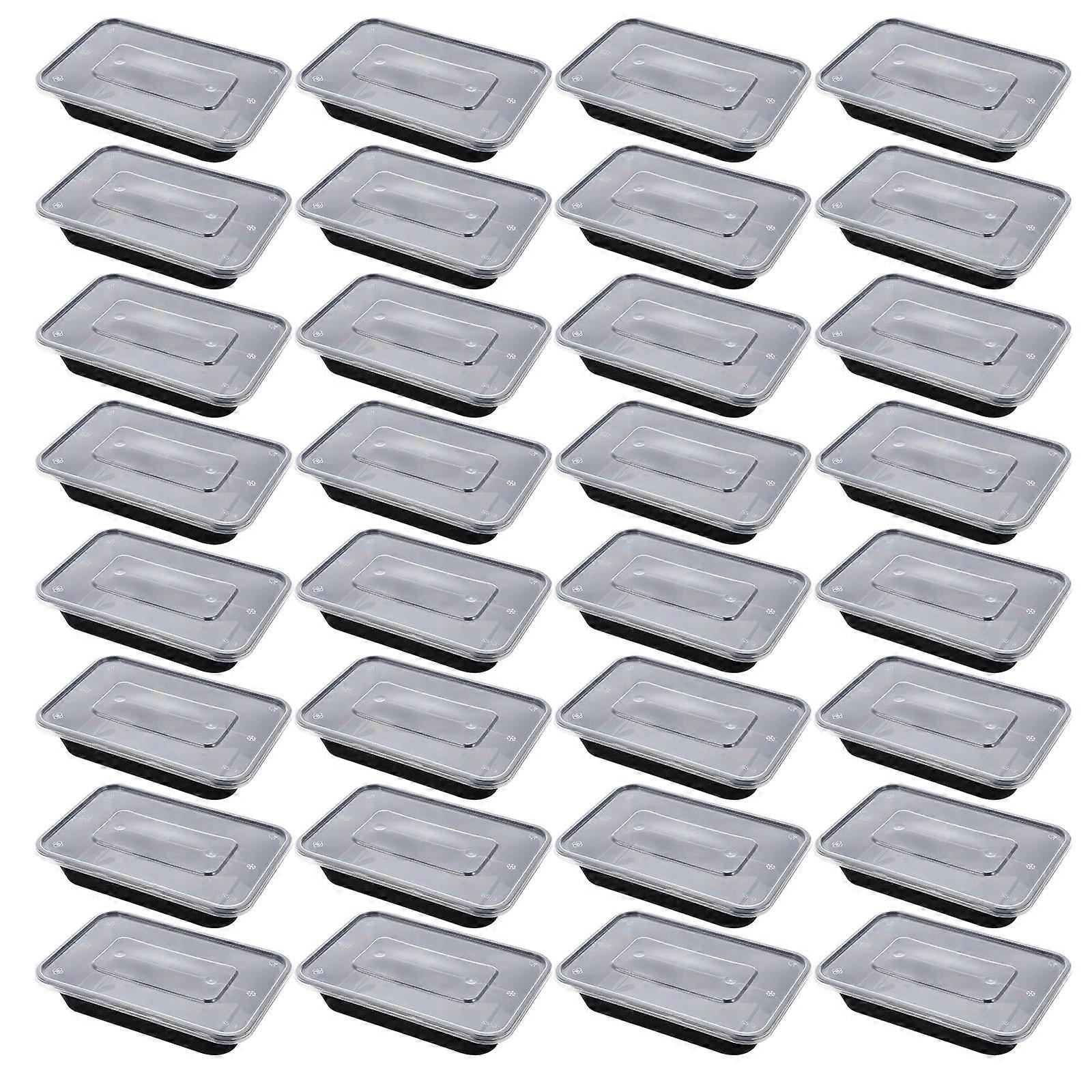 Black Rectangular Food Boxes for Storage 50Pcs
