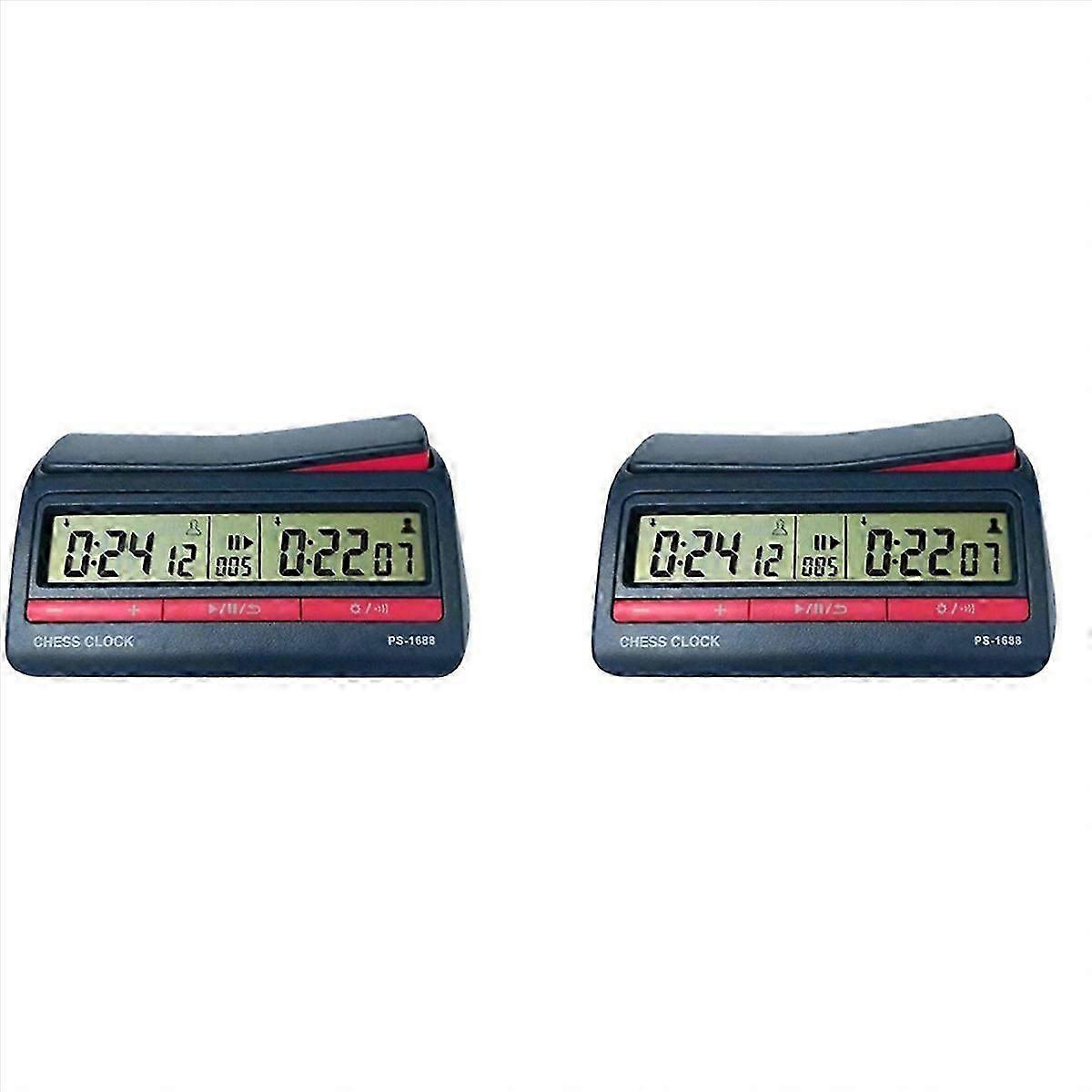 2X Professional Advanced Chess Digital Timer Chess Clock Count Up Down Board Game Clock PS-1688