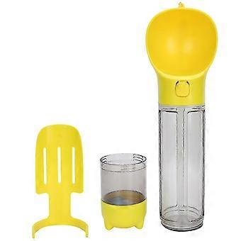 500ml Hund Wasserflasche Trinkbecher Trinken Feeder Schaufel Müllsack Haustiere SuppliesYellow