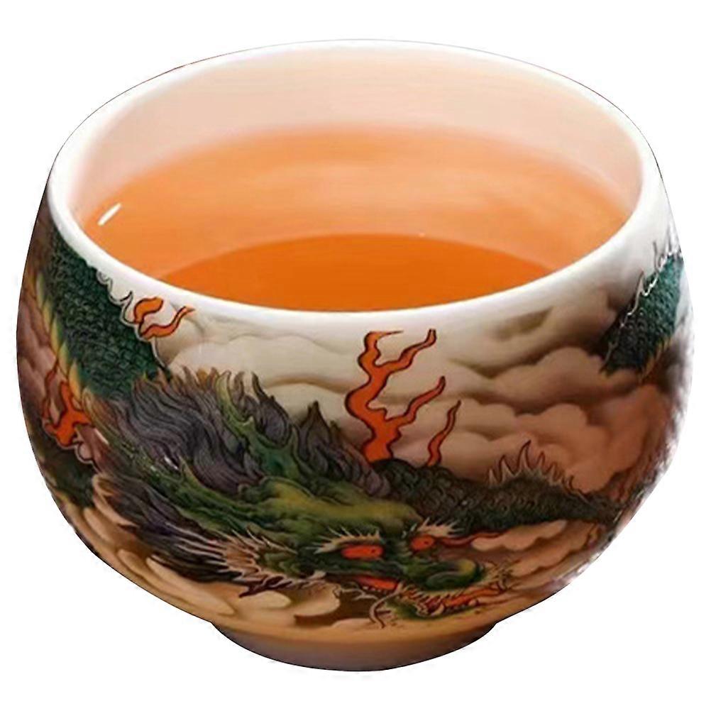 Hand-Drawn Dragon Ceramic Tea Cup for Drinking Tea Traditional Teacup