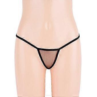Women's Low Rise Lace Nylon Thong T-back G String Briefs, Ultrathin Sheer Breathable Seamless Solid Panties, Hand Wash Only