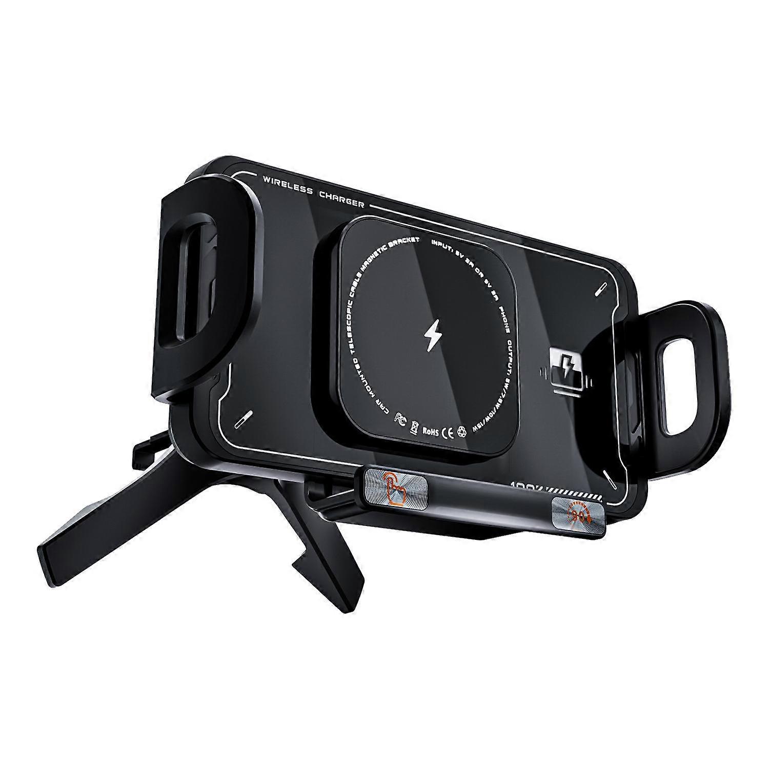 A03 Car Single Coil 15W Wireless Charger Rotating Navigation Bracket
