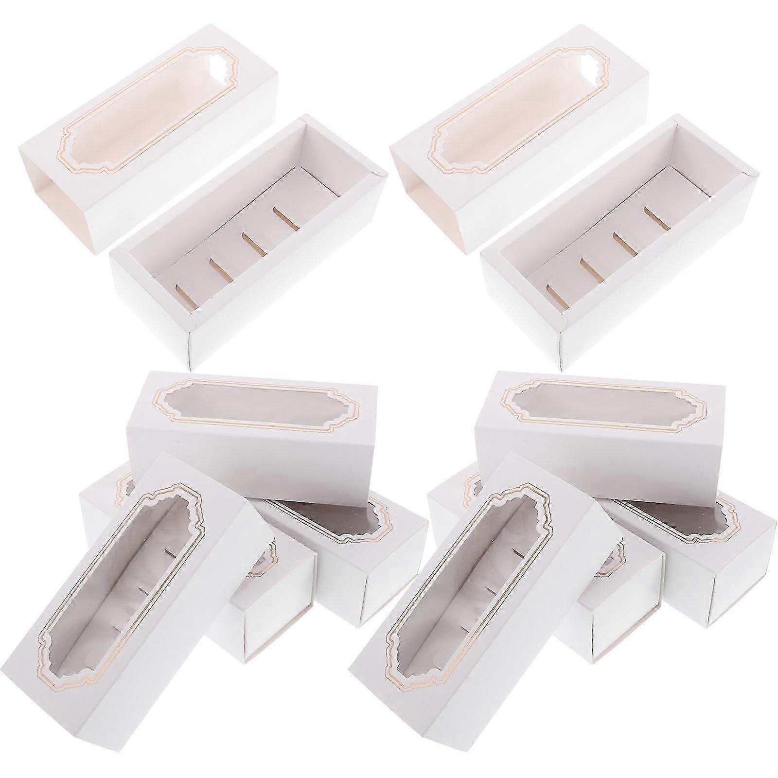 10Pcs White Paper Dessert Packaging Boxes for Party Baking