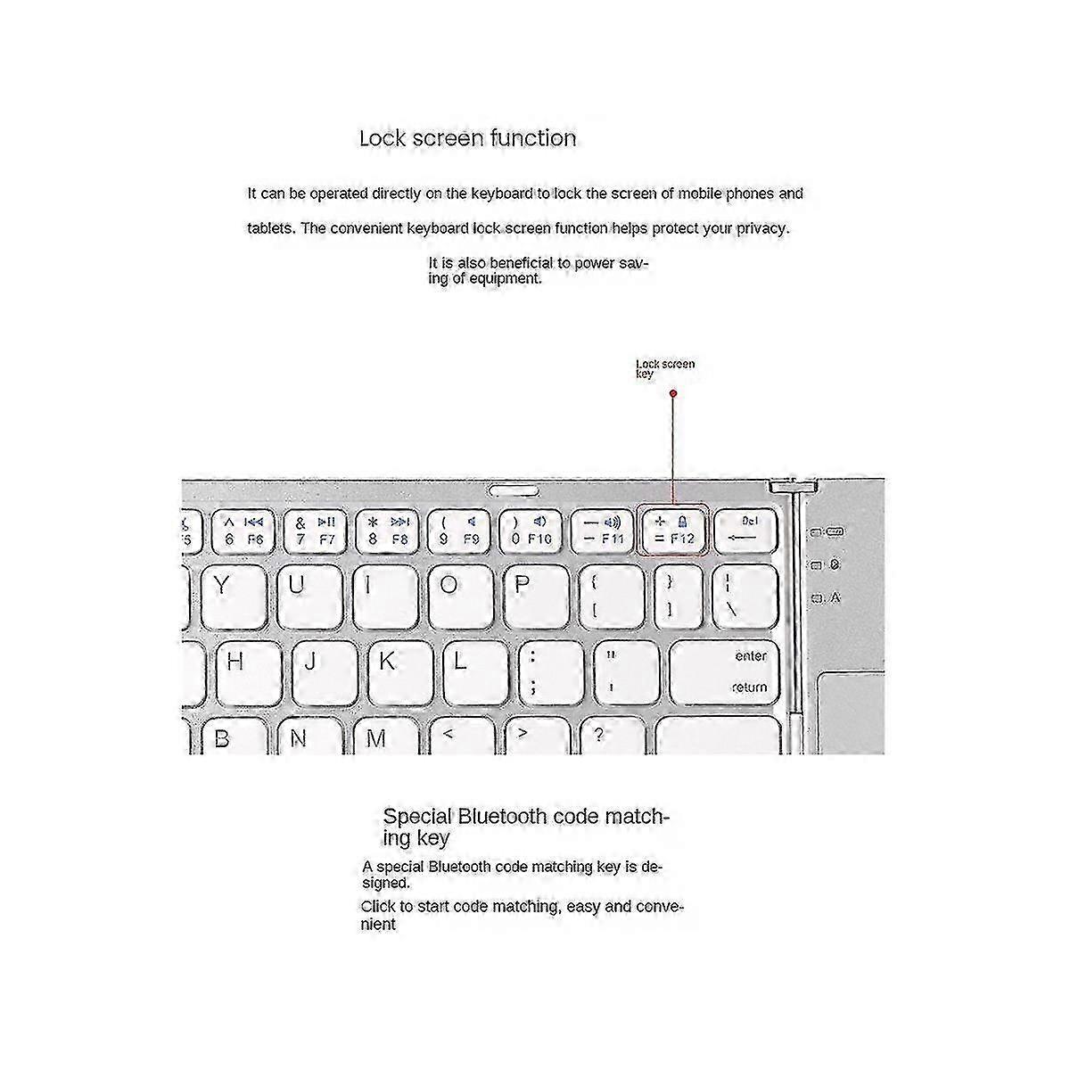 Portable Mini Three Folding Bluetooth Keyboard Wireless Foldable Touchpad Keypad compatible with Ios,android,wi